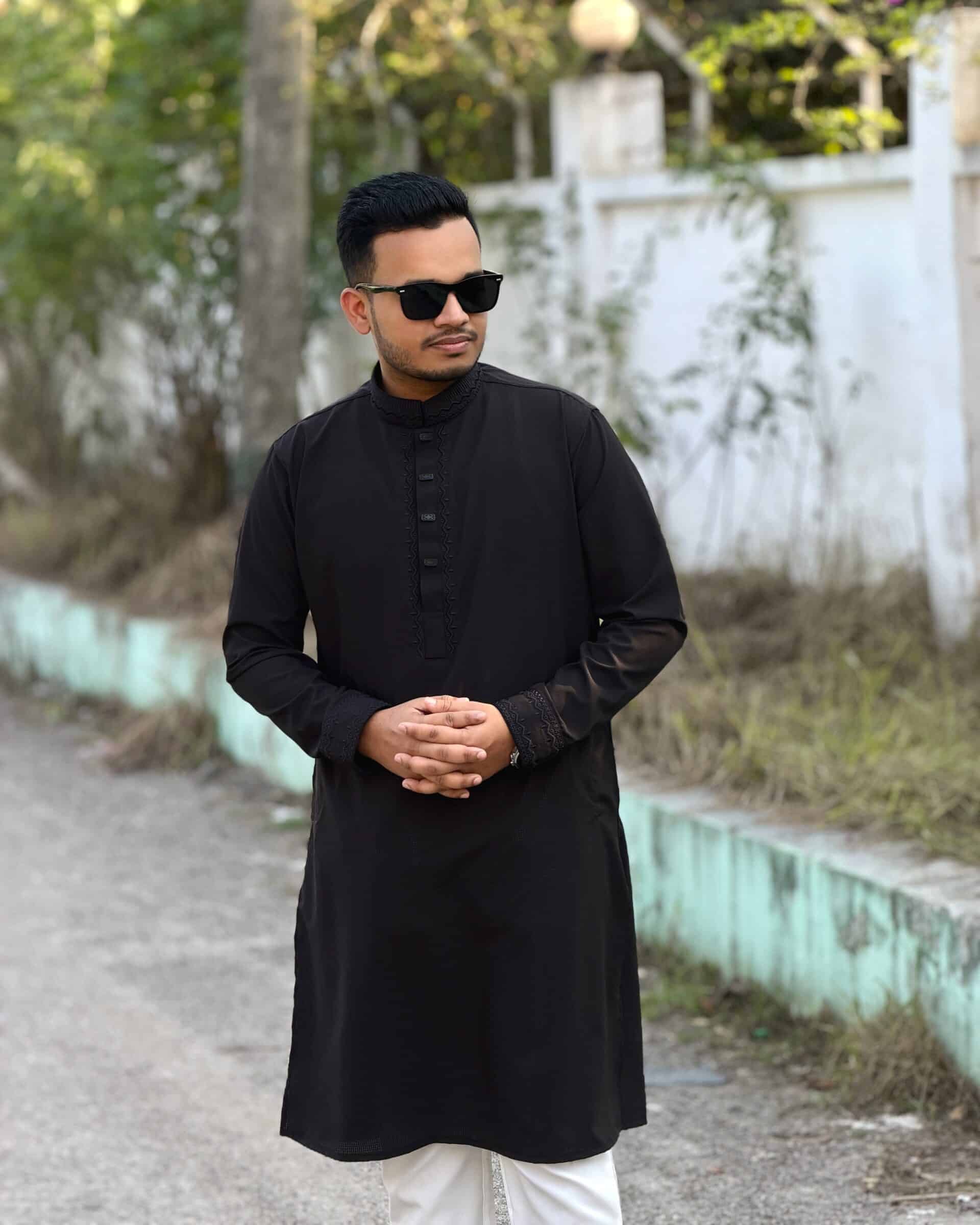 Premium Black Panjabi image 1