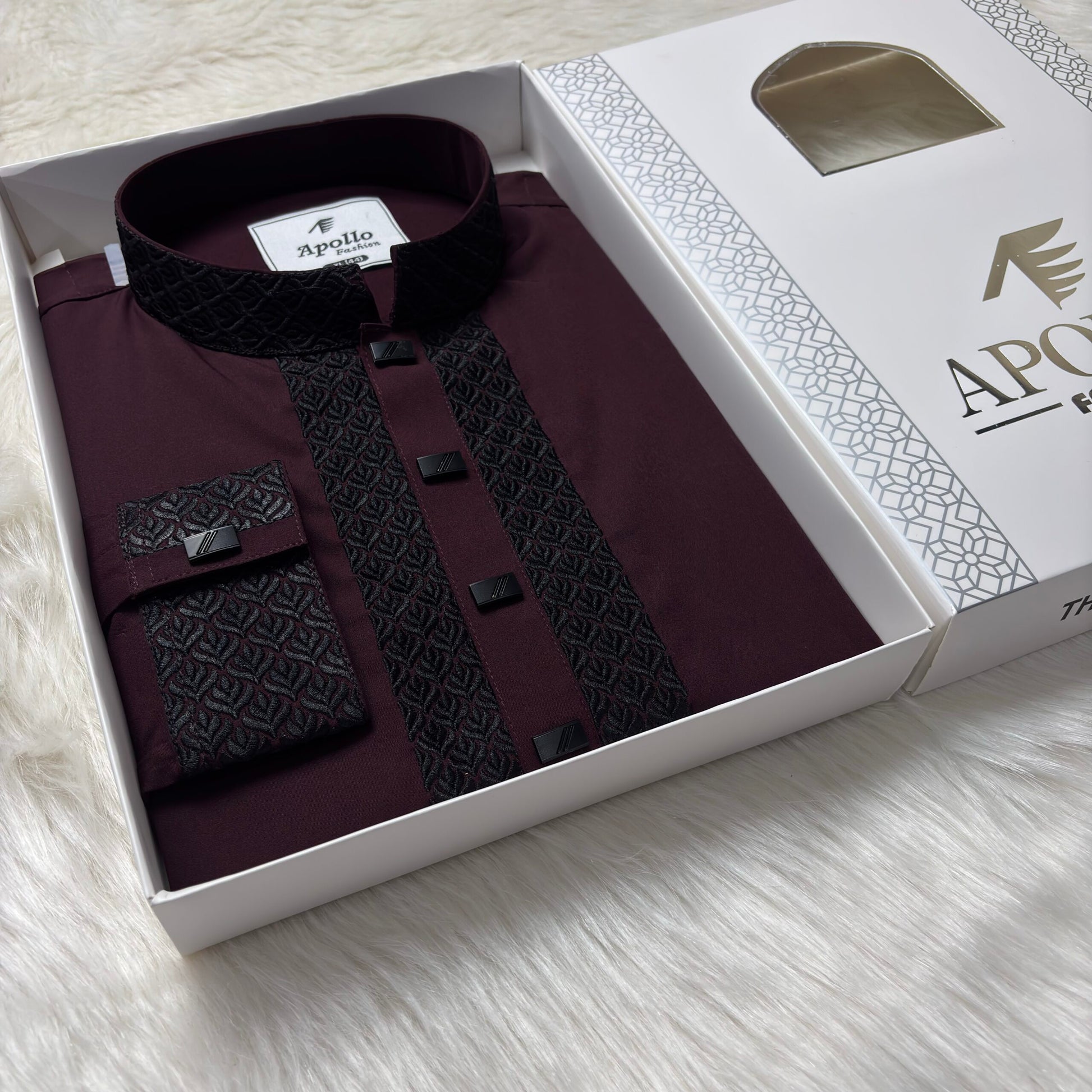 Premium Deep Burgundy Panjabi image 0