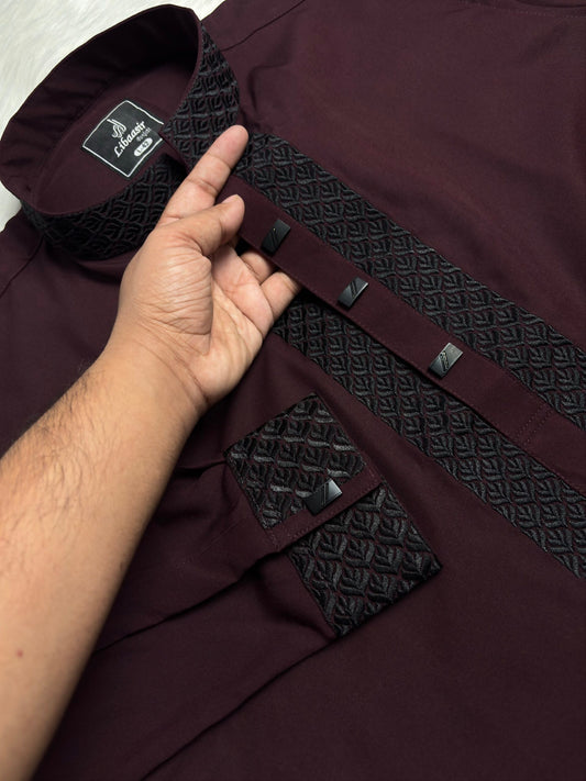 Premium Deep Burgundy Panjabi image 1