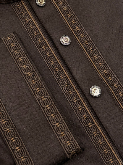 Luxury China Bamboo Panjabi – Coffee