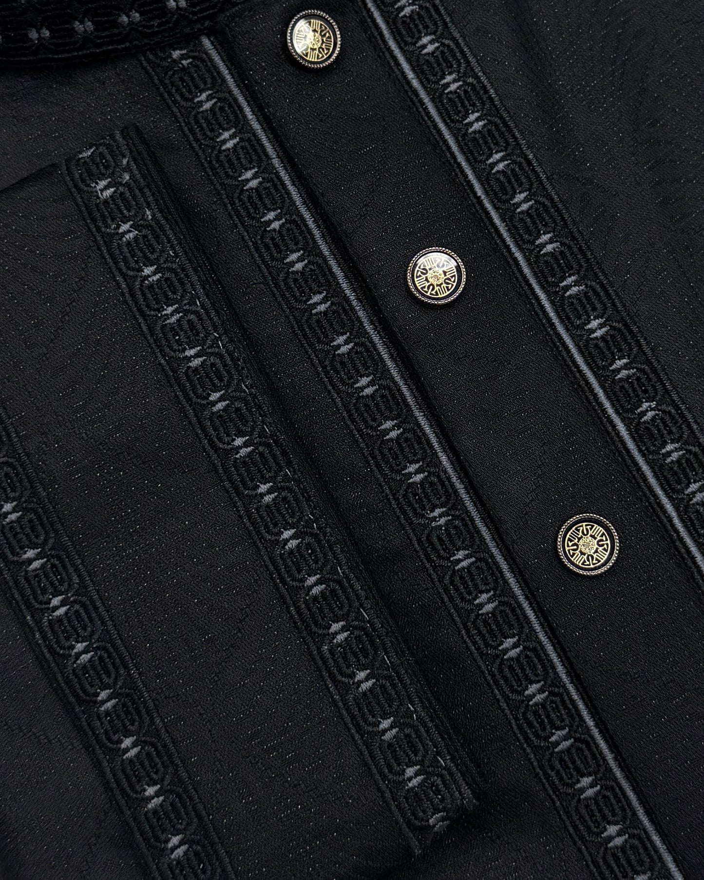 Luxury China Bamboo Panjabi – Black