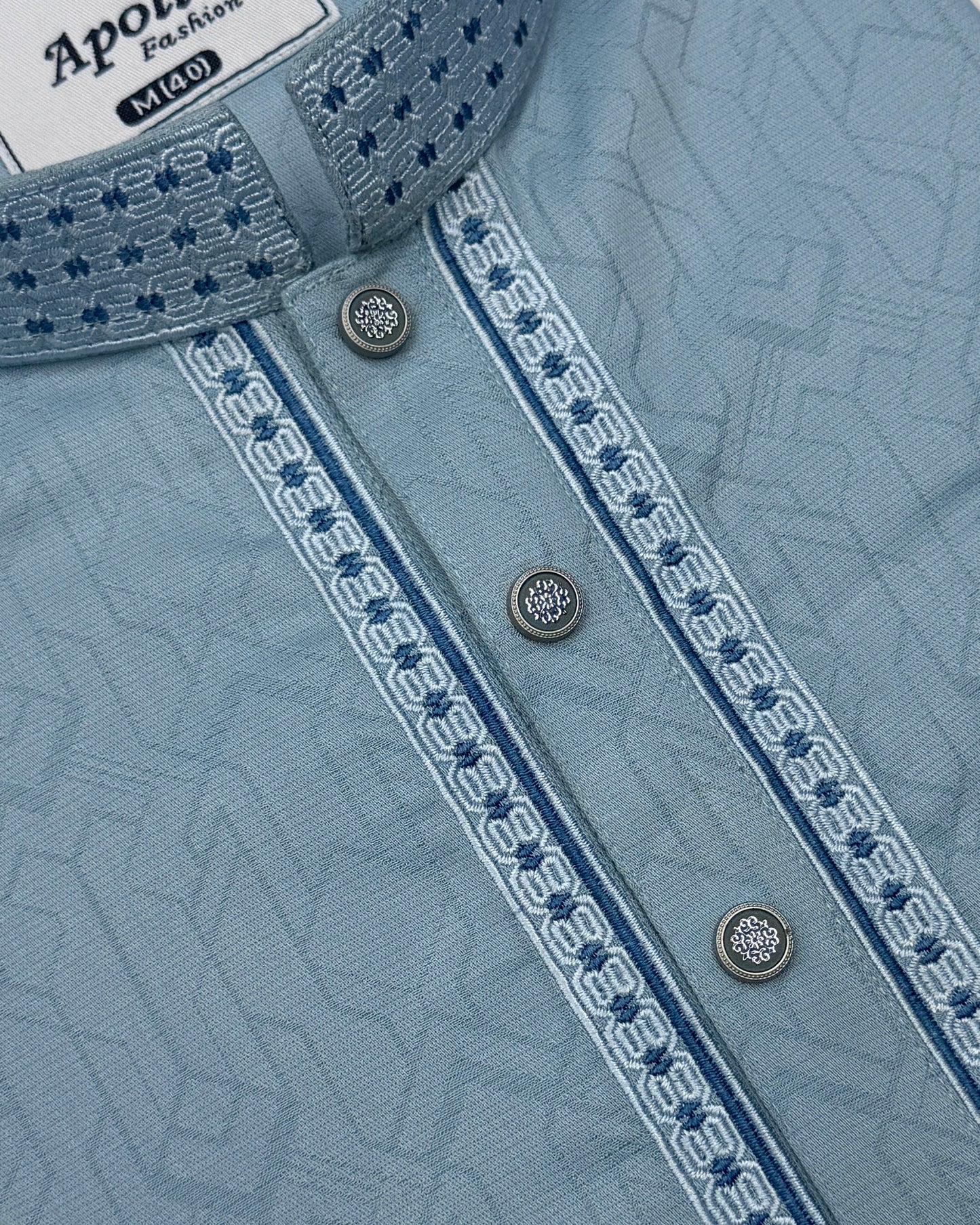 Luxury China Bamboo Panjabi – Sky Blue