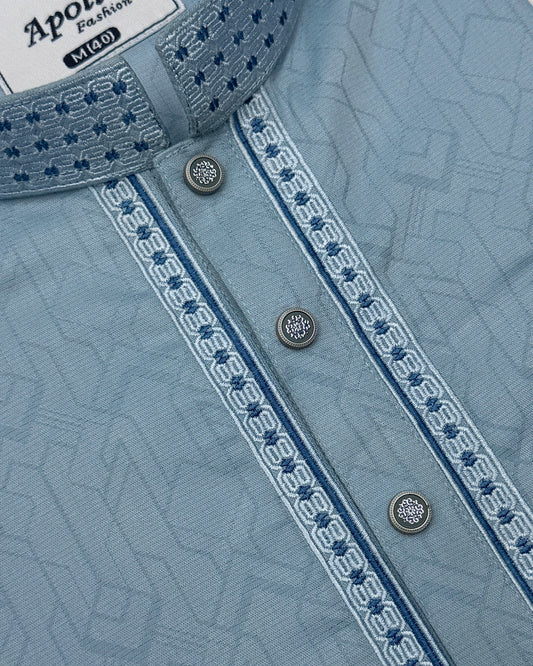 Luxury China Bamboo Panjabi – Sky Blue