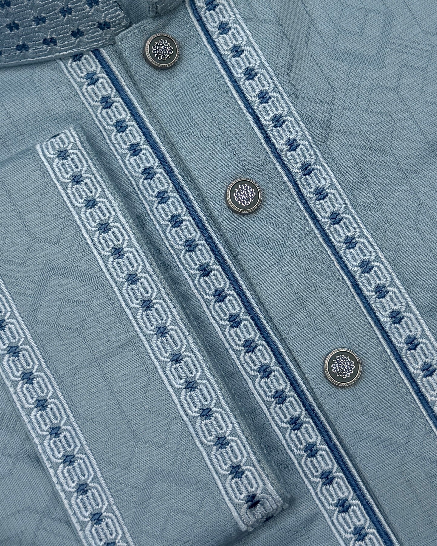 Luxury China Bamboo Panjabi – Sky Blue