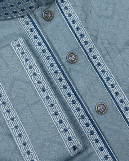 Luxury China Bamboo Panjabi – Sky Blue
