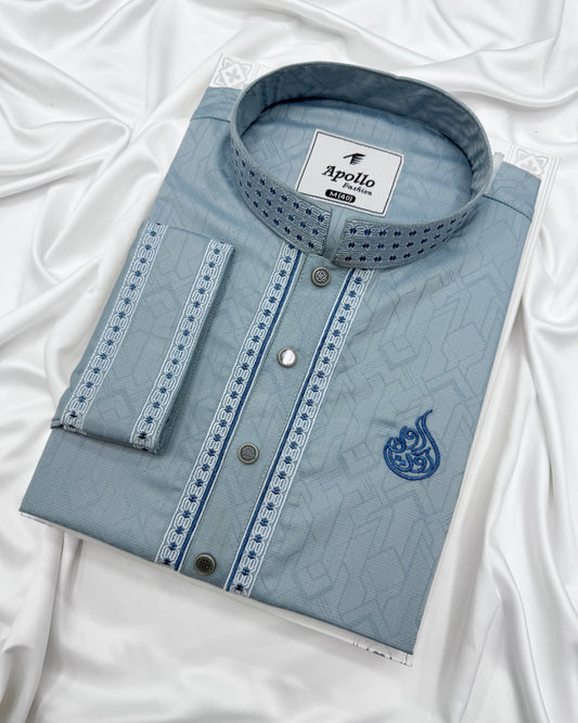 Luxury China Bamboo Panjabi – Sky Blue