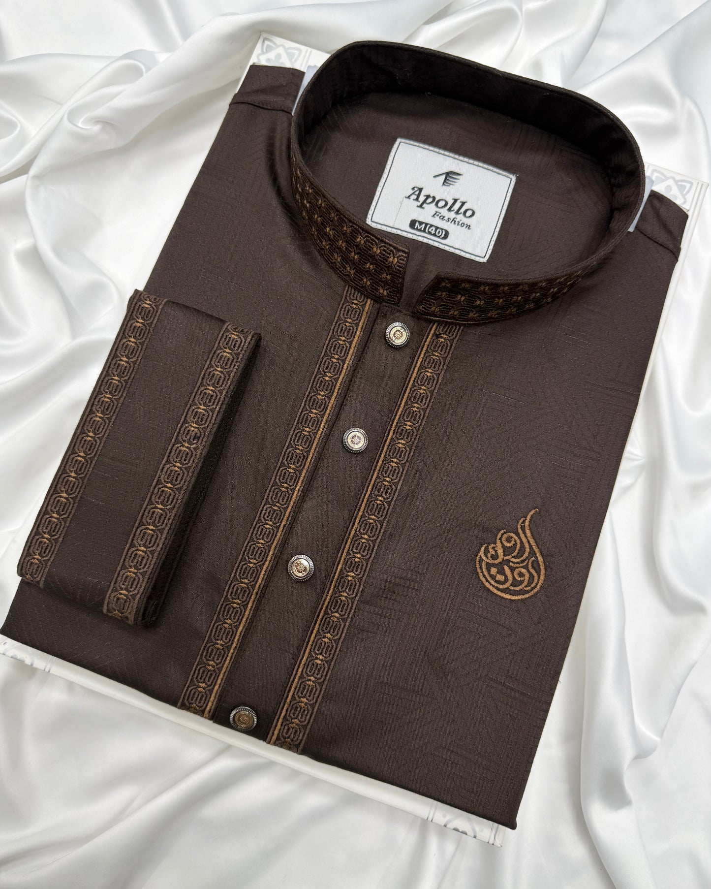 Luxury China Bamboo Panjabi – Coffee