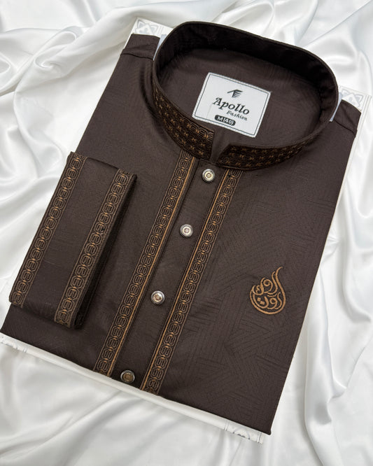 Luxury China Bamboo Panjabi – Coffee