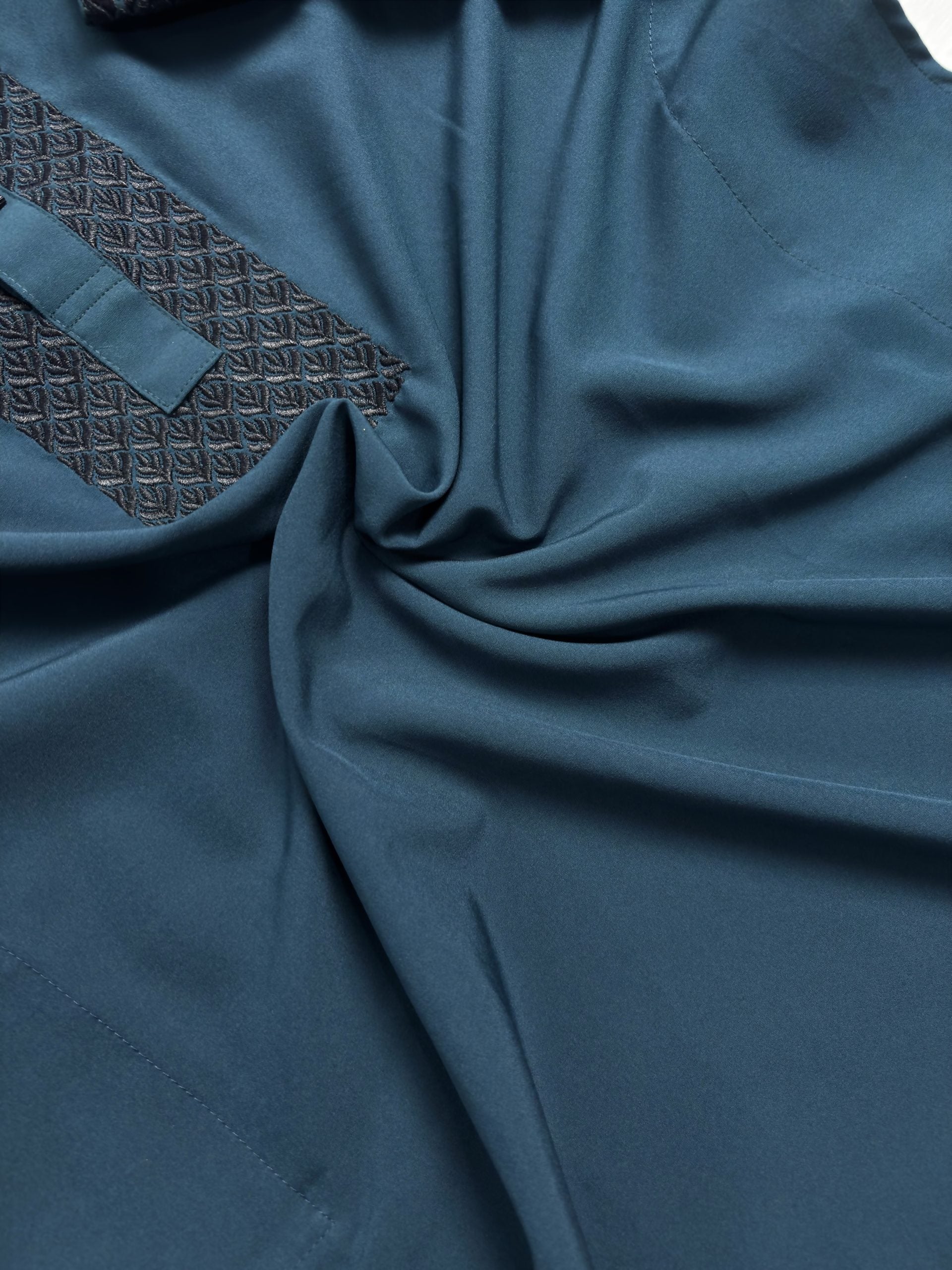 Premium Deep Teal Blue Panjabi image 4