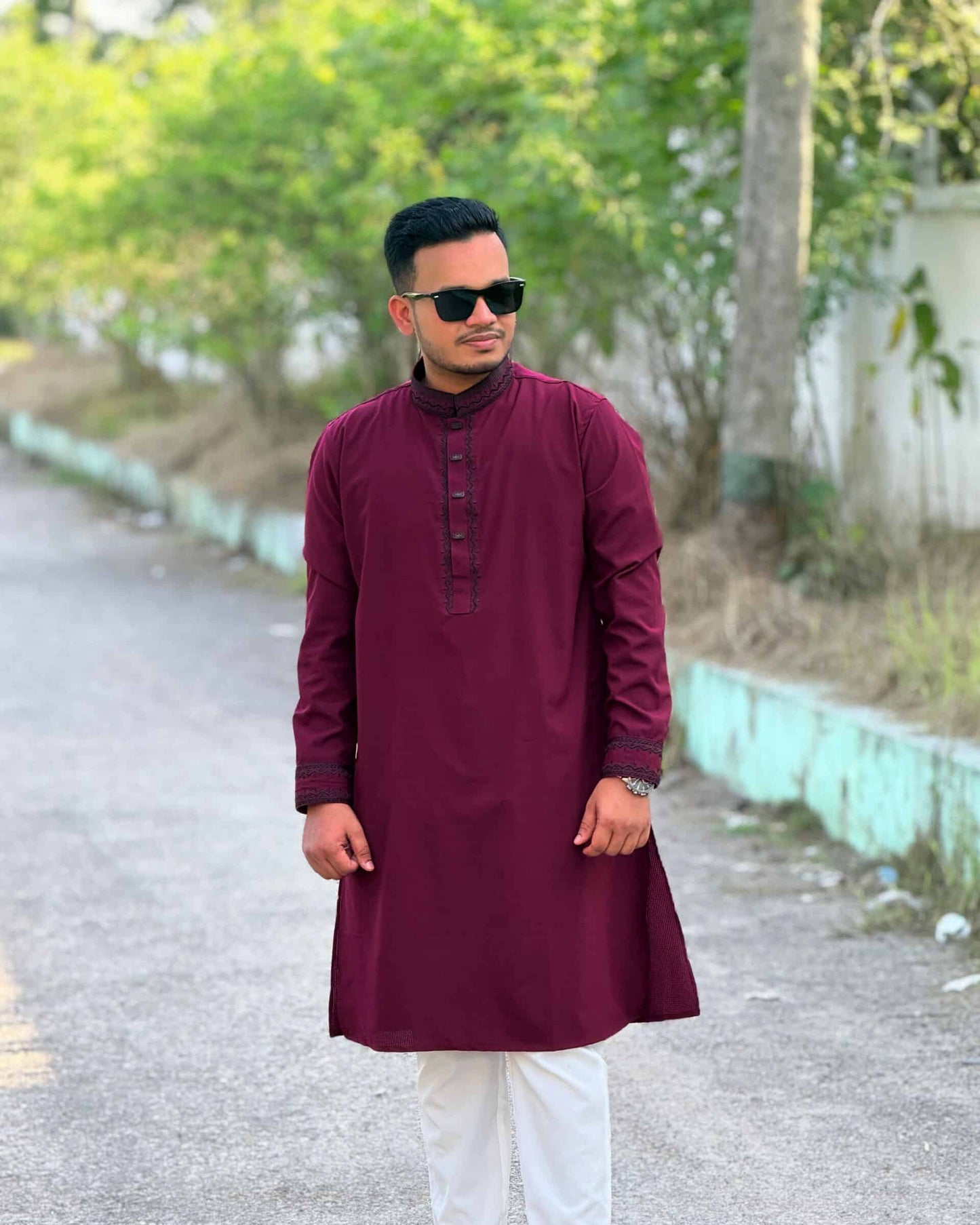 Premium Deep Merron Panjabi image 1