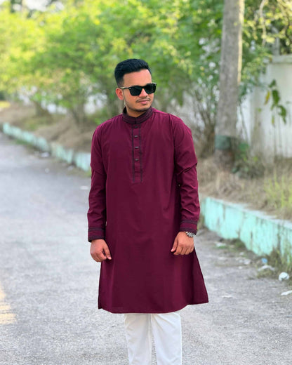 Premium Deep Merron Panjabi image 1