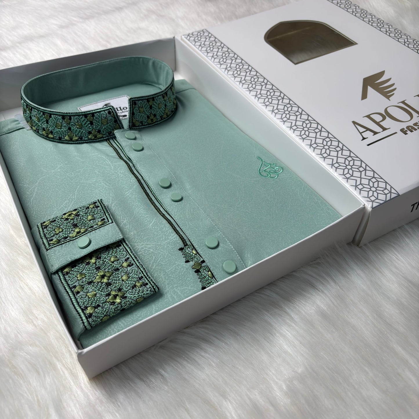 Luxury Mint Green Panjabi image 0
